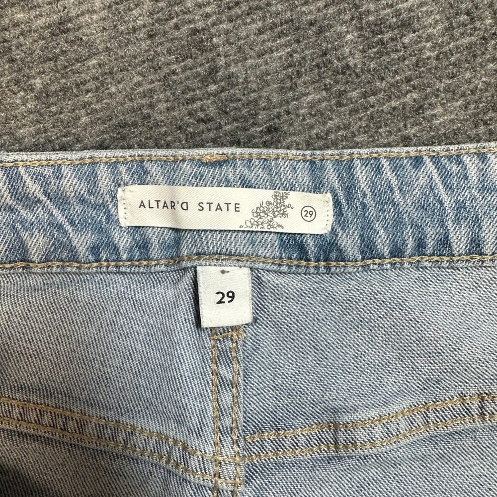 Altar'd State Light Wash Utility Carpenter Jeans Size 29 ALT-W3529 High Rise - Picture 3 of 12